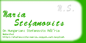 maria stefanovits business card